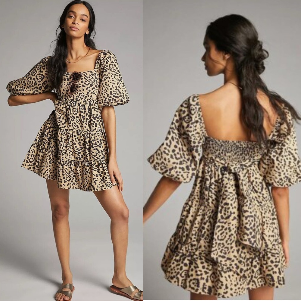 Faithfull the Brand Animal Print Mini Dress